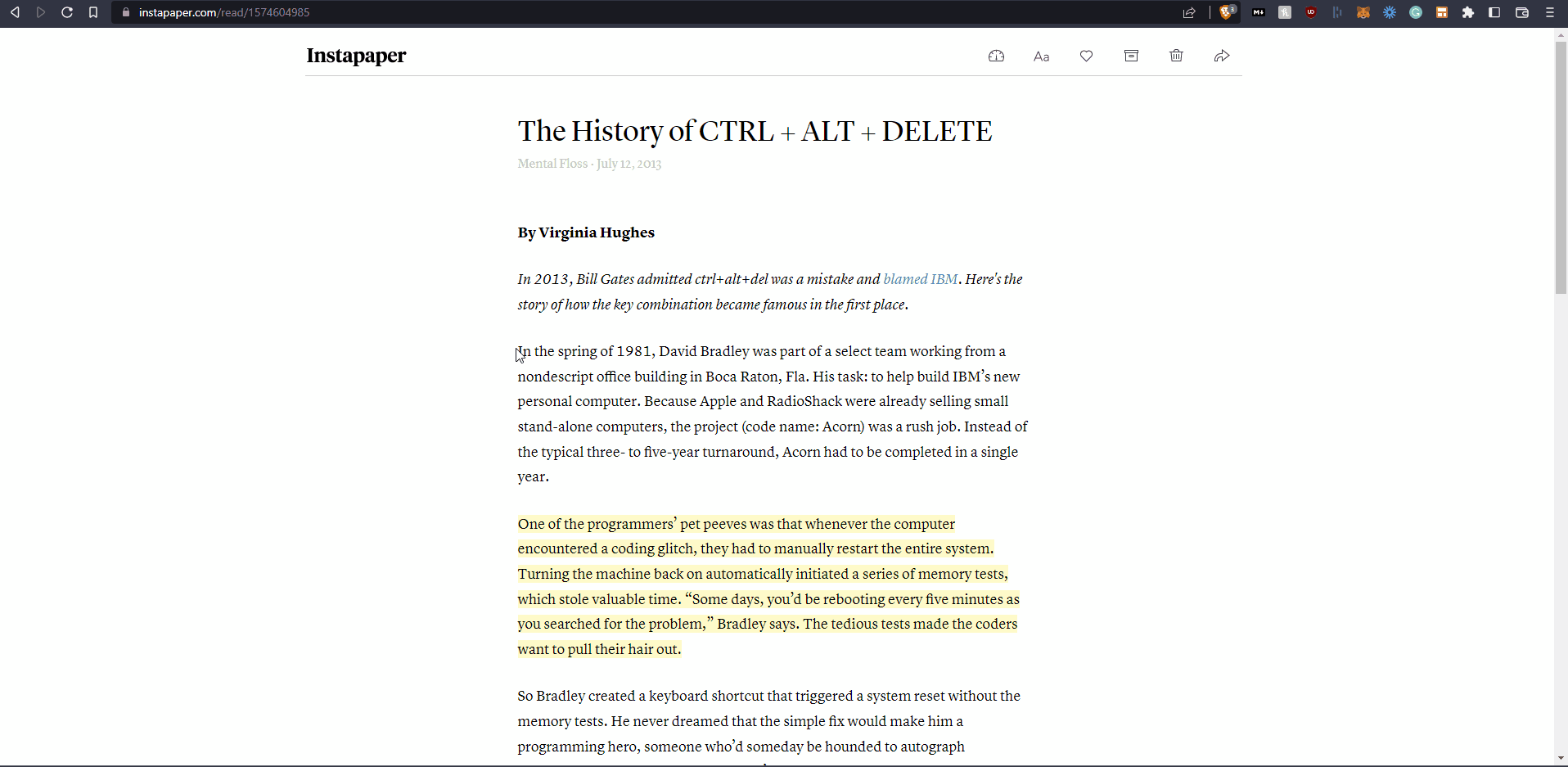 Customer profile user interface
