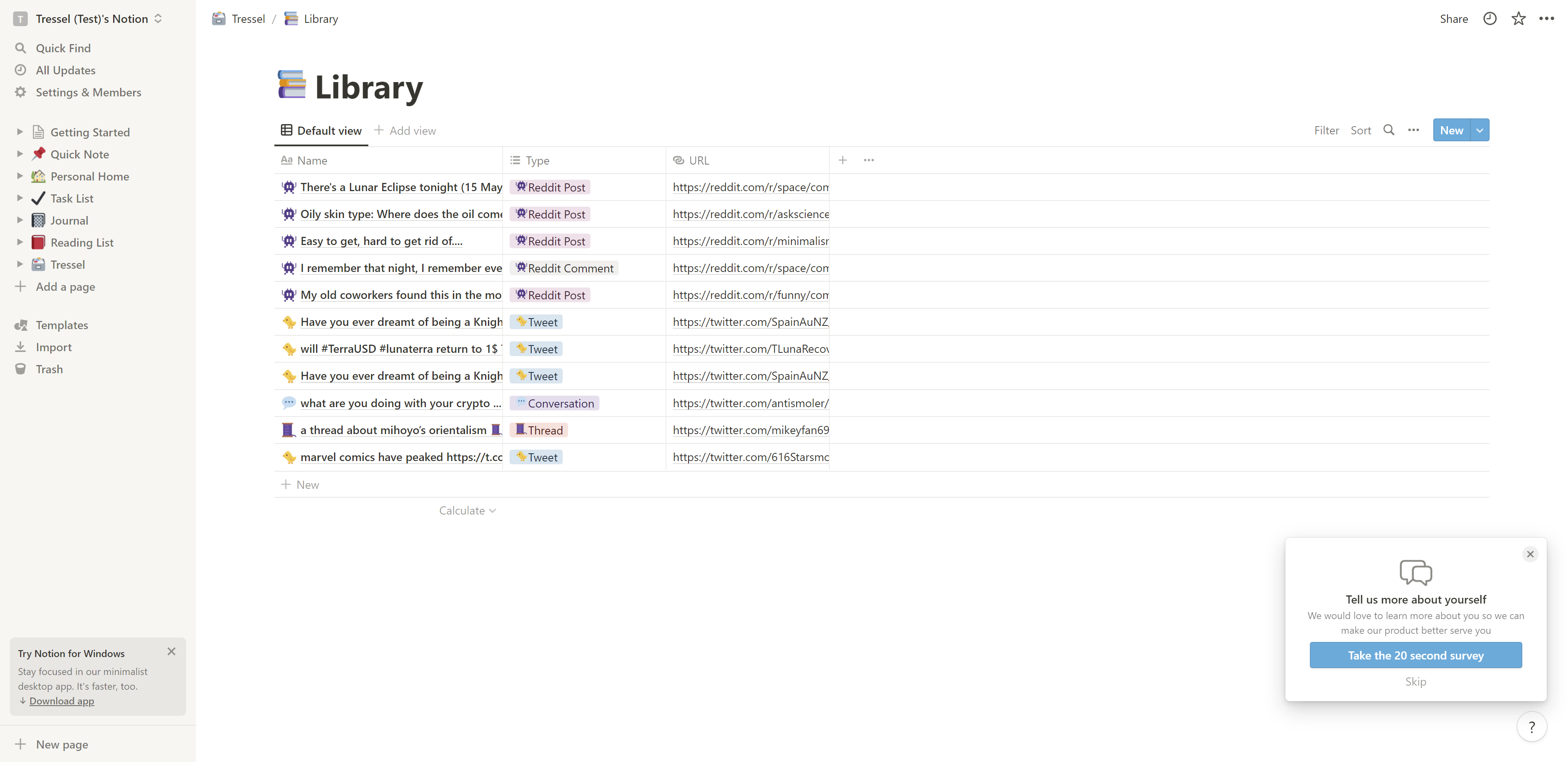 Customer profile user interface