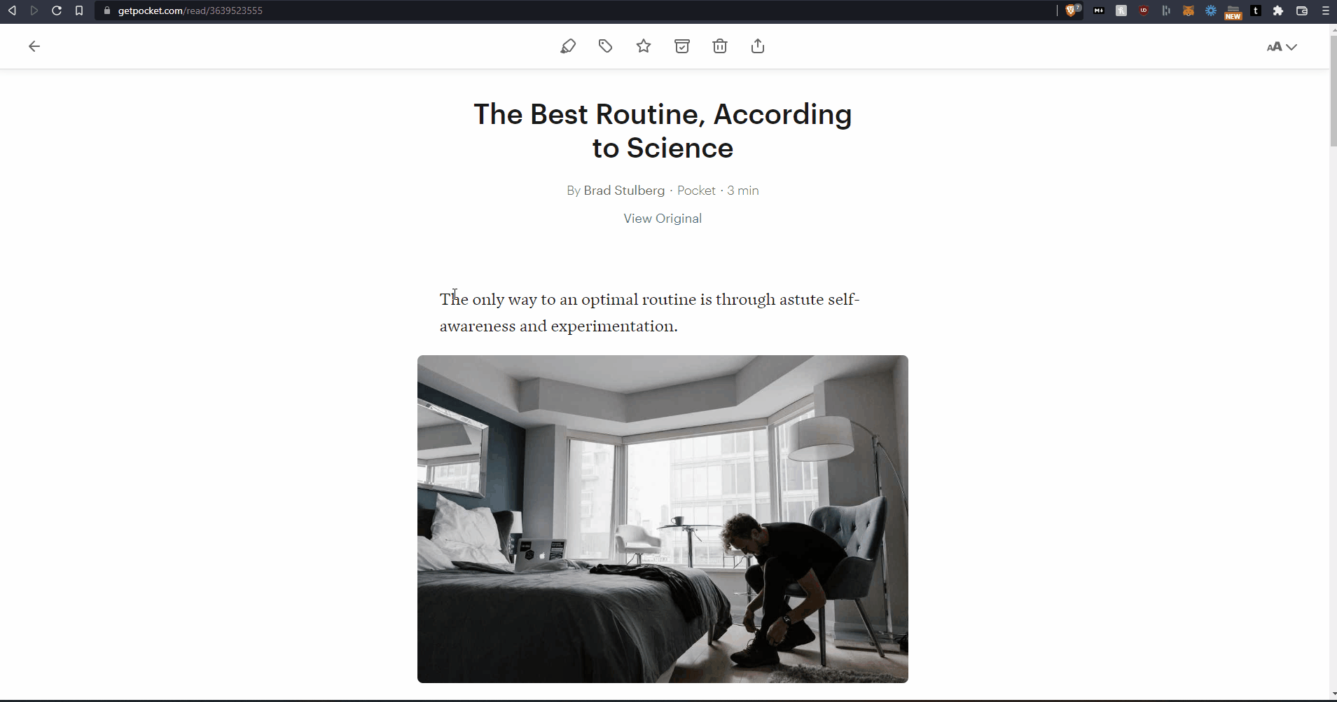 Inbox user interface